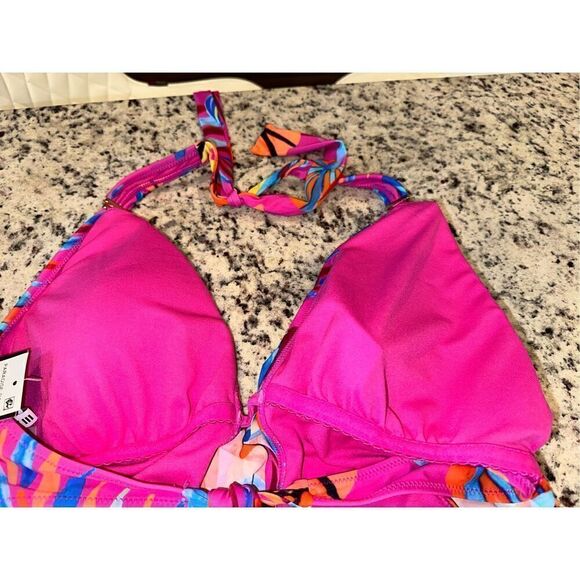 BAR III Women's Paradise In The Palms Cowl Neck One-Piece Swimsuit - Picture 6 of 7